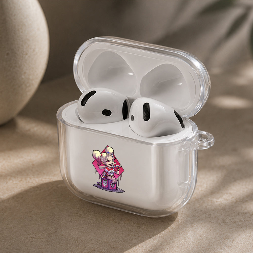 Harley Quinn Mini Version Protective Apple Airpods 4 Clear Case - Durable Clear Protection