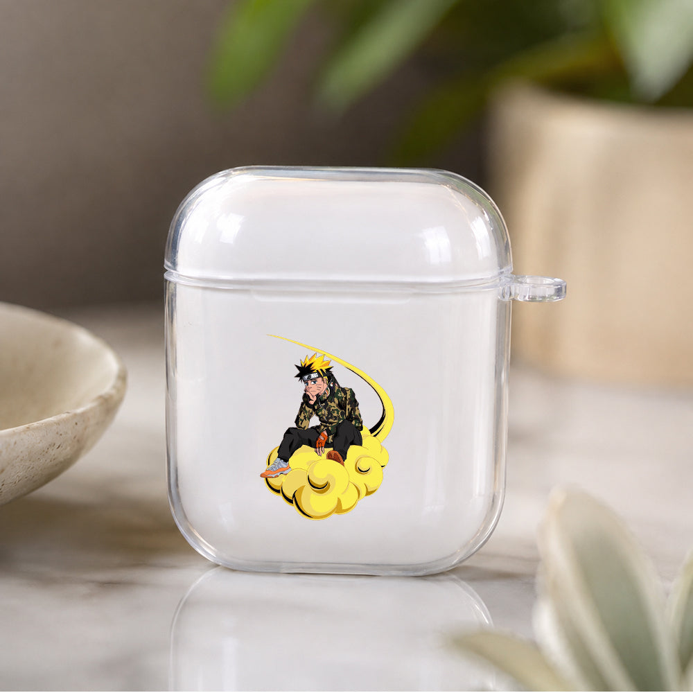 Naruto on Nimbus Cloud Protective Clear Case Cover For Apple Airpods | Soft Silicone AirPods 1 / 2 Case | Protective Cover