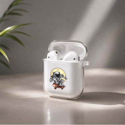 Astronauts Skater Protective Clear Case Cover For Apple Airpods | Soft Silicone AirPods 1 / 2 Case | Protective Cover