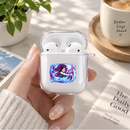 Chidori Sasuke Purple Blazing Protective Clear Case Cover For Apple Airpods | Soft Silicone AirPods 1 / 2 Case | Protective Cover