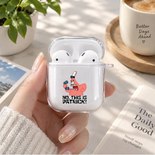This is Patrick Protective Clear Case Cover For Apple Airpods | Soft Silicone AirPods 1 / 2 Case | Protective Cover