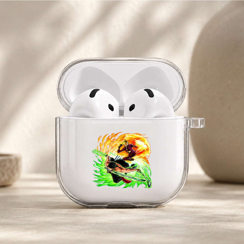 Zoro and Sanji Fury Protective Apple Airpods 4 Clear Case - Durable Clear Protection