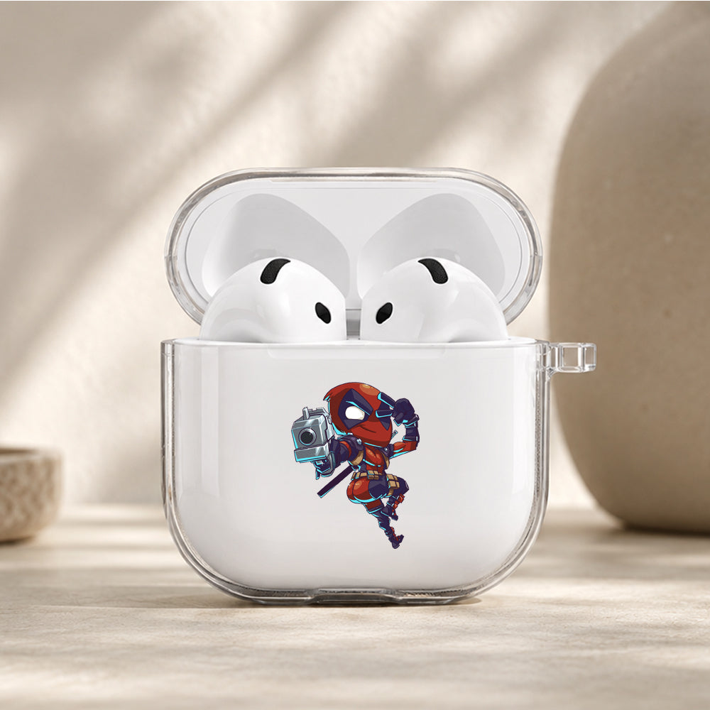 Deadpool Peace Sign Pose Protective Apple Airpods 4 Clear Case - Durable Clear Protection
