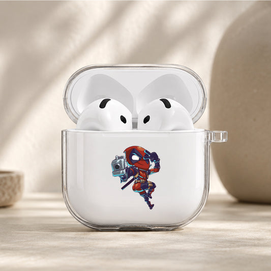 Deadpool Peace Sign Pose Protective Apple Airpods 4 Clear Case - Durable Clear Protection
