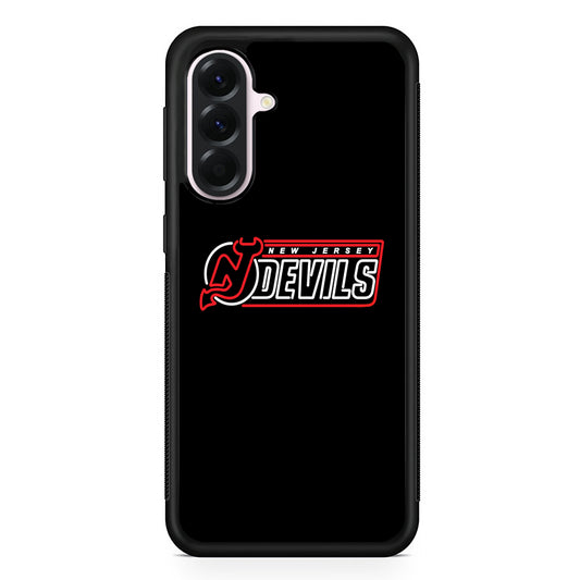 NHL New Jersey Devils Black Samsung Galaxy A56 Case | Samsung Galaxy A56 Protective Rubber Case