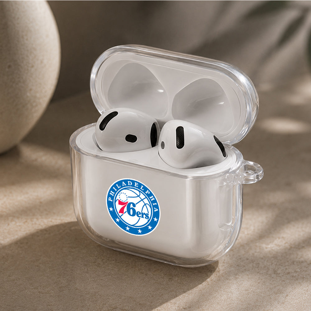 NBA Philadelphia 76ers Logo Protective Apple Airpods 4 Clear Case - Durable Clear Protection