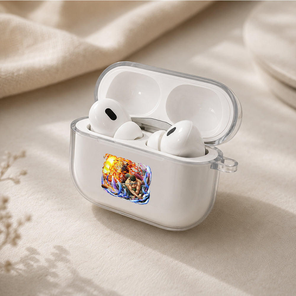 Zoro and Sanji Unleashed Protective Apple AirPods Pro 3 Clear Case | Shockproof Cover