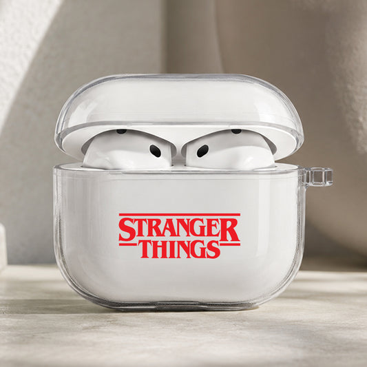 Stranger Things Iconic Logo Protective Apple AirPods Pro 3 Clear Case | Shockproof Cover