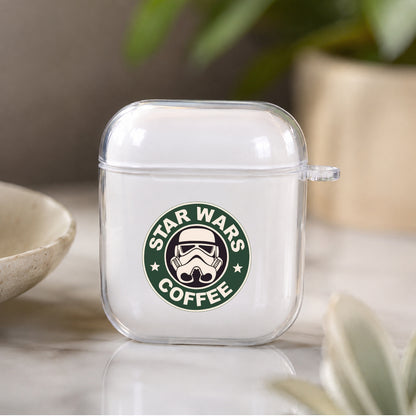 Star Wars Coffee Protective Clear Case Cover For Apple Airpods | Soft Silicone AirPods 1 / 2 Case | Protective Cover