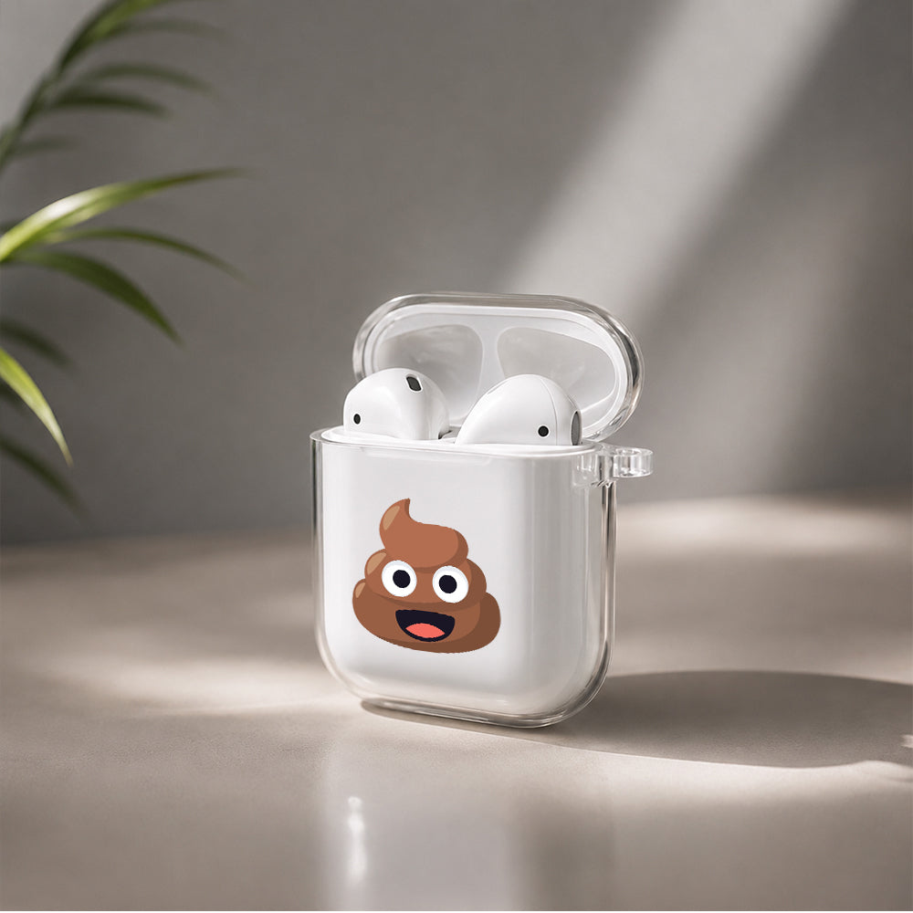 Pile of Poo Emoji Protective Clear Case Cover For Apple Airpods | Soft Silicone AirPods 1 / 2 Case | Protective Cover