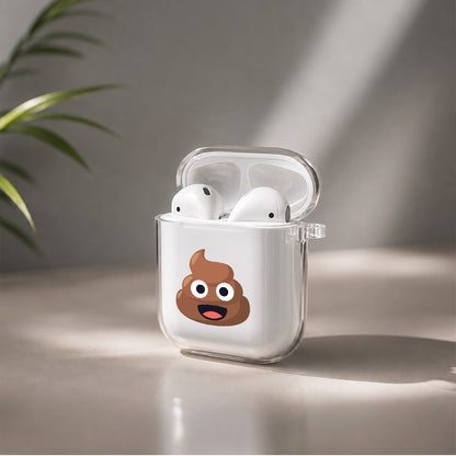 Pile of Poo Emoji Protective Clear Case Cover For Apple Airpods | Soft Silicone AirPods 1 / 2 Case | Protective Cover