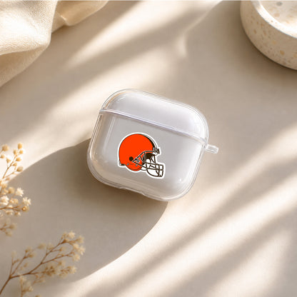 NFL Cleveland Browns Logo Protective Apple Airpods 4 Clear Case - Durable Clear Protection
