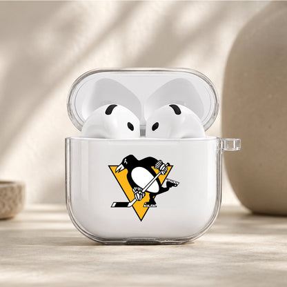 NHL Pittsburgh Penguins Logo Protective Apple Airpods 4 Clear Case - Durable Clear Protection