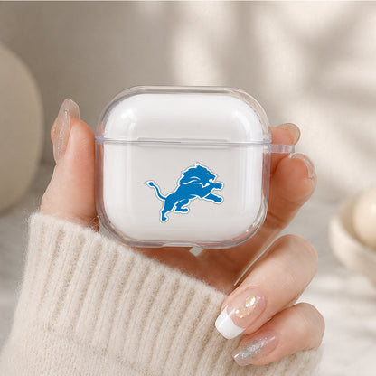 NFL Detroit Lions Logo Protective Apple Airpods 4 Clear Case - Durable Clear Protection