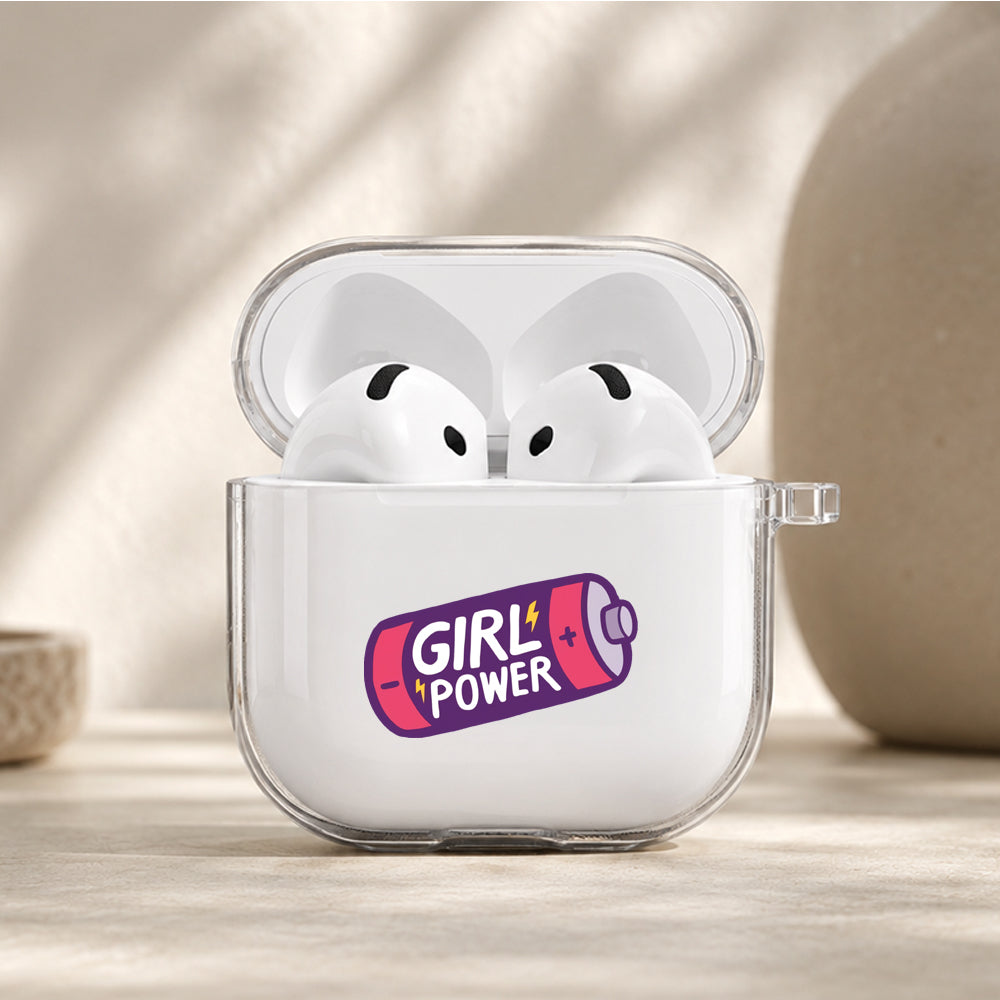 Girl Power Energy Protective Apple Airpods 4 Clear Case - Durable Clear Protection