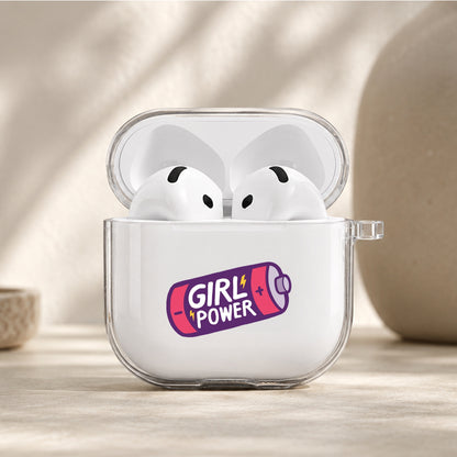 Girl Power Energy Protective Apple Airpods 4 Clear Case - Durable Clear Protection
