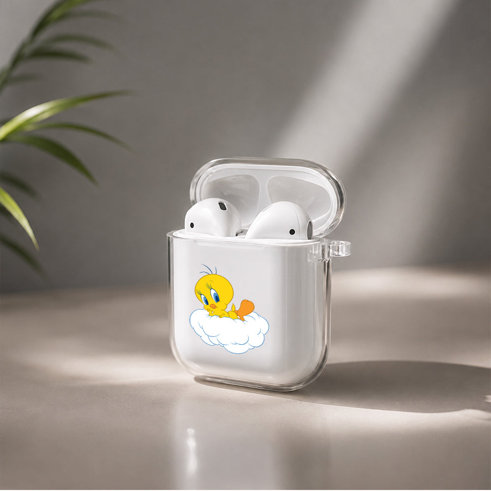 Tweety Cartoon Protective Clear Case Cover For Apple Airpods | Soft Silicone AirPods 1 / 2 Case | Protective Cover