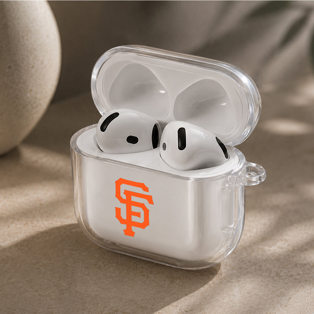 MLB San Francisco Giants Logo Protective Apple Airpods 4 Clear Case - Durable Clear Protection