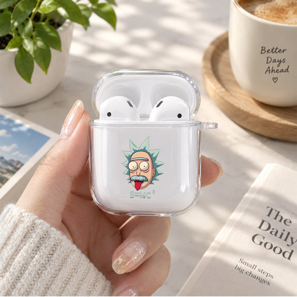 Professor Rick Protective Clear Case Cover For Apple Airpods | Soft Silicone AirPods 1 / 2 Case | Protective Cover
