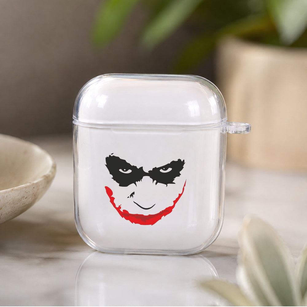 Joker Face Art Protective Clear Case Cover For Apple Airpods | Soft Silicone AirPods 1 / 2 Case | Protective Cover