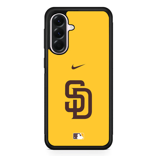 MLB San Diego Padres Yellow Nike Samsung Galaxy A56 Case | Samsung Galaxy A56 Protective Rubber Case