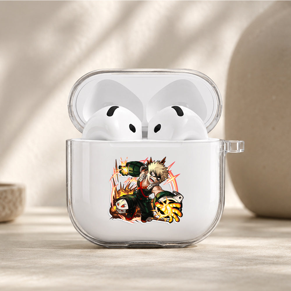 Katsuki Bakugo Fierce Smile Protective Apple Airpods 4 Clear Case - Durable Clear Protection