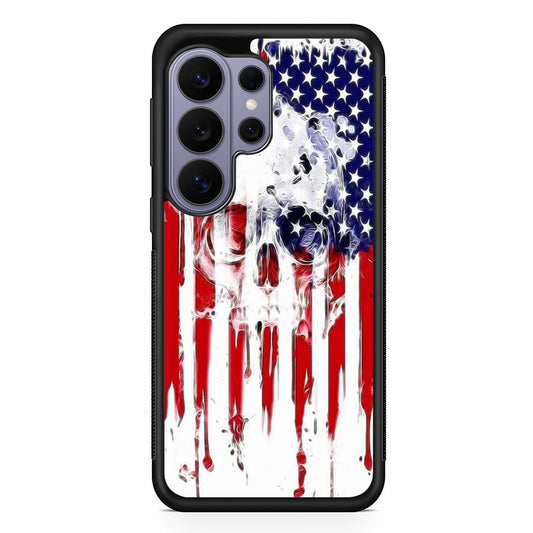 USA Flag Skull Samsung Galaxy S26 Ultra Case | Protective Rubber Cover