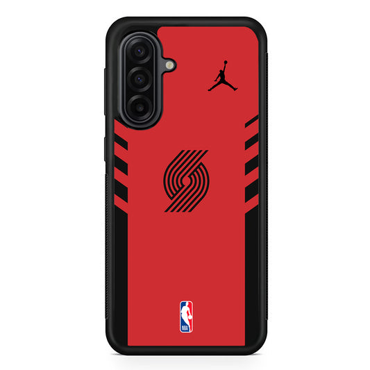 NBA Portland Trail Blazers Red Jordan Samsung Galaxy A17 Case | Durable Rubber Samsung Galaxy A17 Phone Case