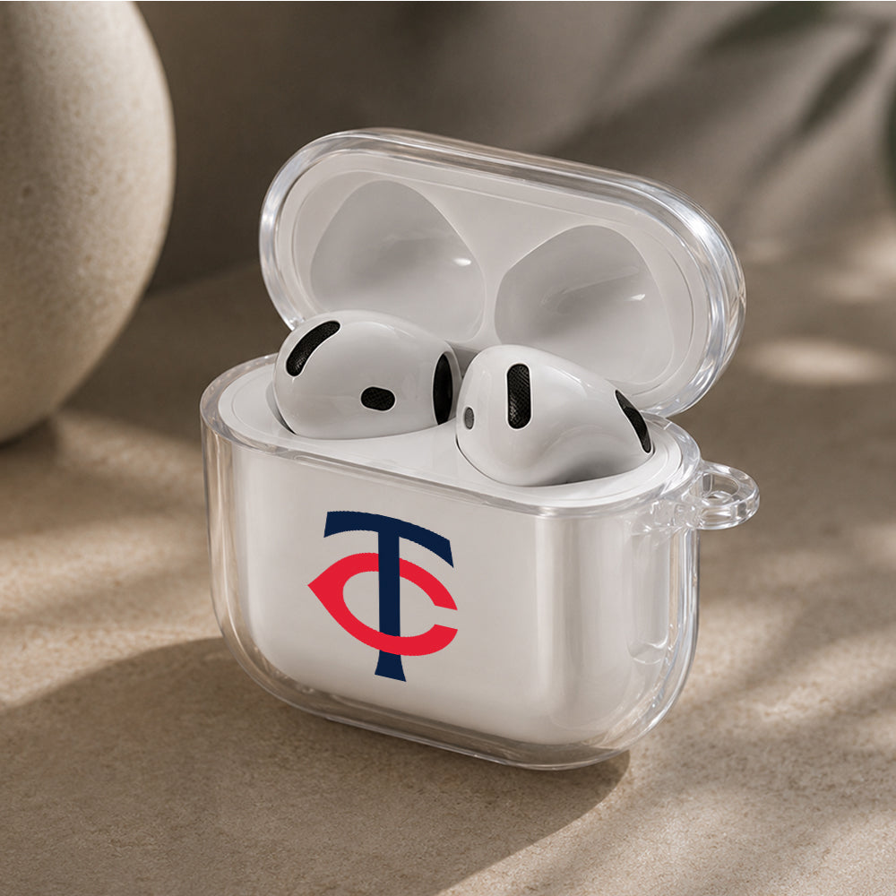 MLB Minnesota Twins Logo Protective Apple Airpods 4 Clear Case - Durable Clear Protection