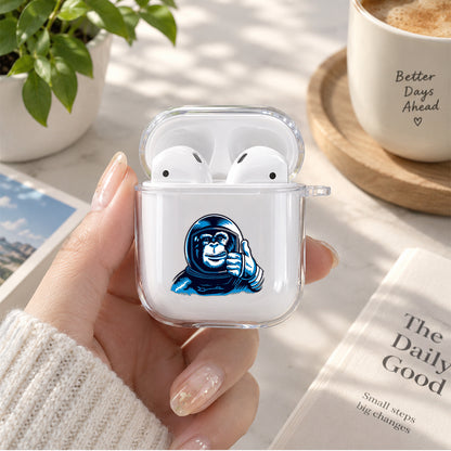 Astronaut Monkey Protective Clear Case Cover For Apple Airpods | Soft Silicone AirPods 1 / 2 Case | Protective Cover