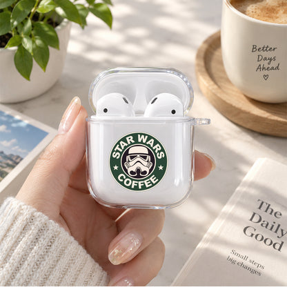 Star Wars Coffee Protective Clear Case Cover For Apple Airpods | Soft Silicone AirPods 1 / 2 Case | Protective Cover