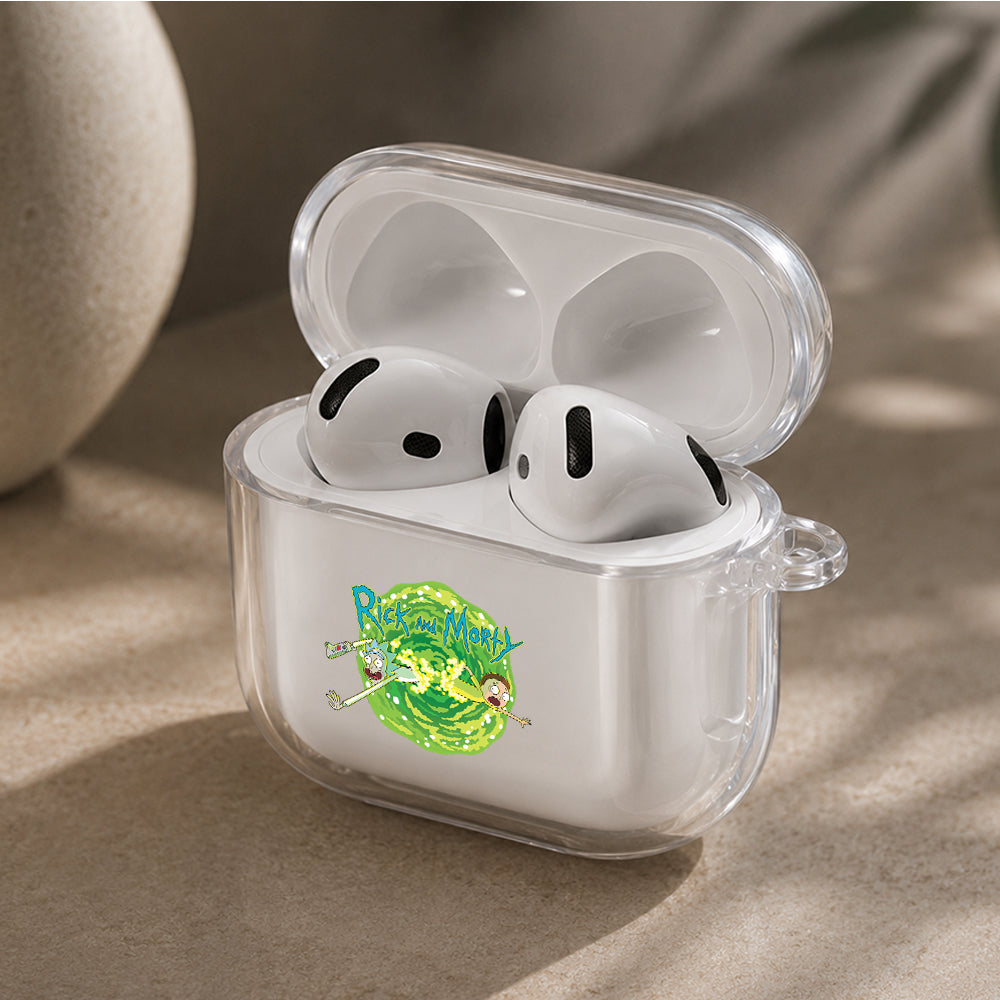 Rick and Morty The Multiverse Protective Apple Airpods 4 Clear Case - Durable Clear Protection