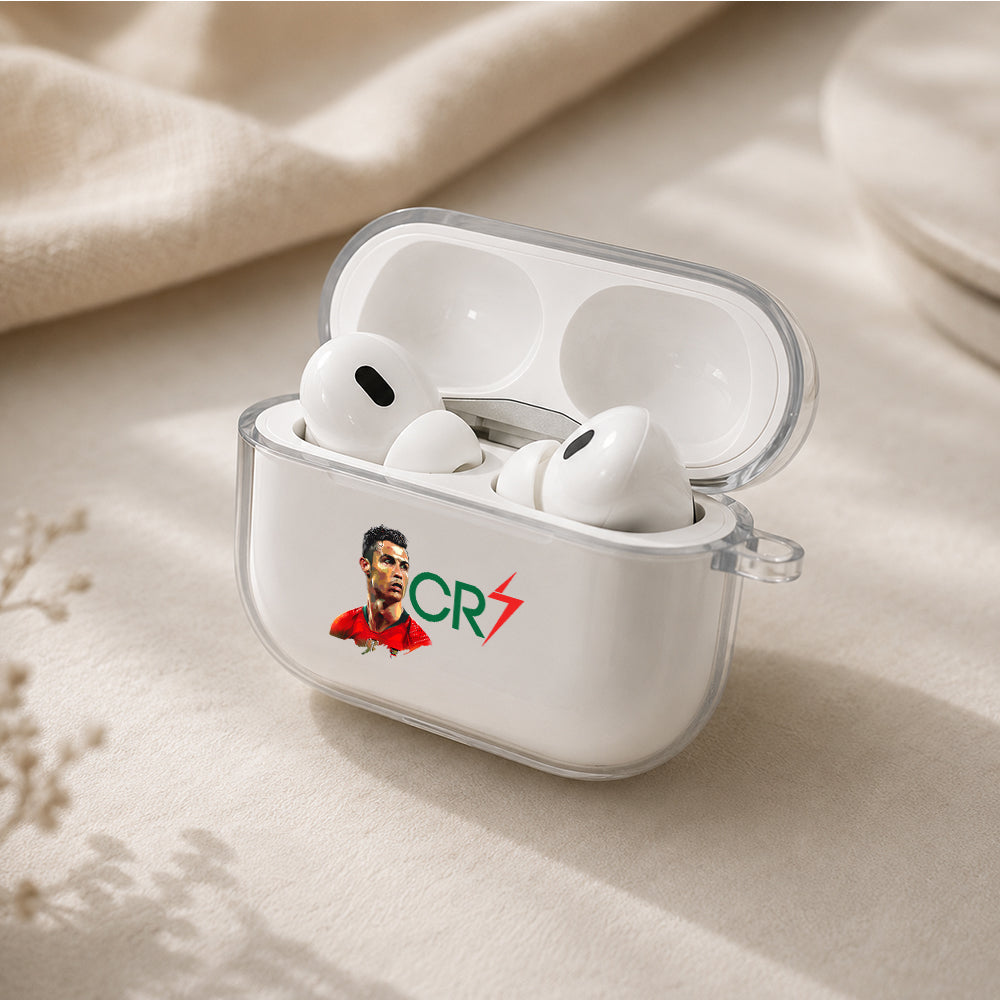 Cristiano Ronaldo CR7 Emblem Protective Apple AirPods Pro 3 Clear Case | Shockproof Cover