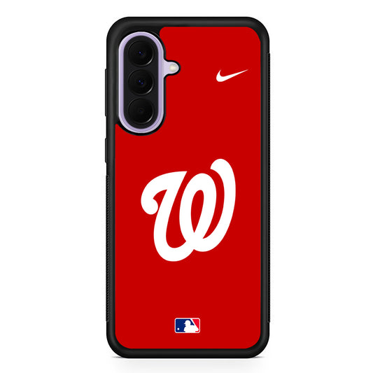 MLB Washington Nationals Red Nike Samsung Galaxy A37 Case | Samsung Galaxy A37 Rubber Protective Case