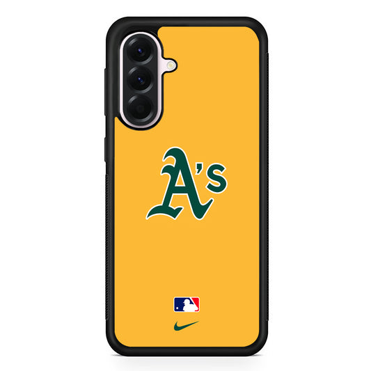 MLB Athletics Yellow Nike Samsung Galaxy A56 Case | Samsung Galaxy A56 Protective Rubber Case