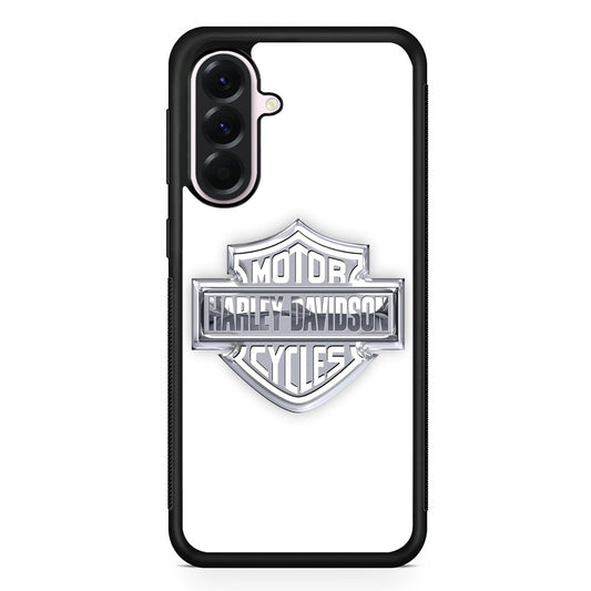 Harley Davidson Logo Silver Samsung Galaxy A56 Case | Samsung Galaxy A56 Protective Rubber Case