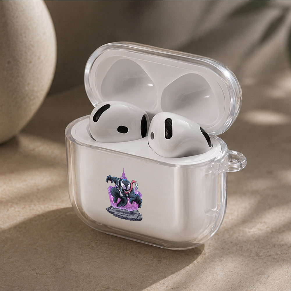 Venom Chibi Version Protective Apple Airpods 4 Clear Case - Durable Clear Protection