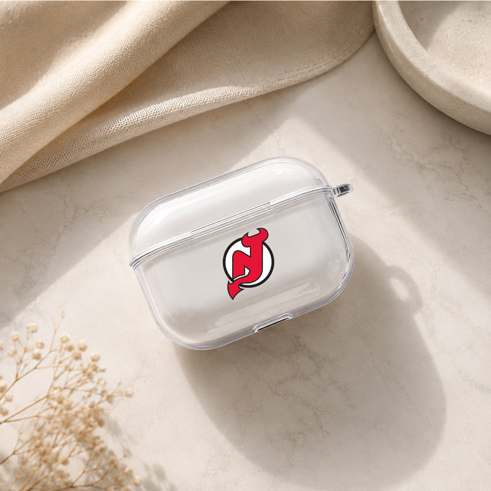 NHL New Jersey Devils Symbol Protective Apple AirPods Pro 3 Clear Case | Shockproof Cover