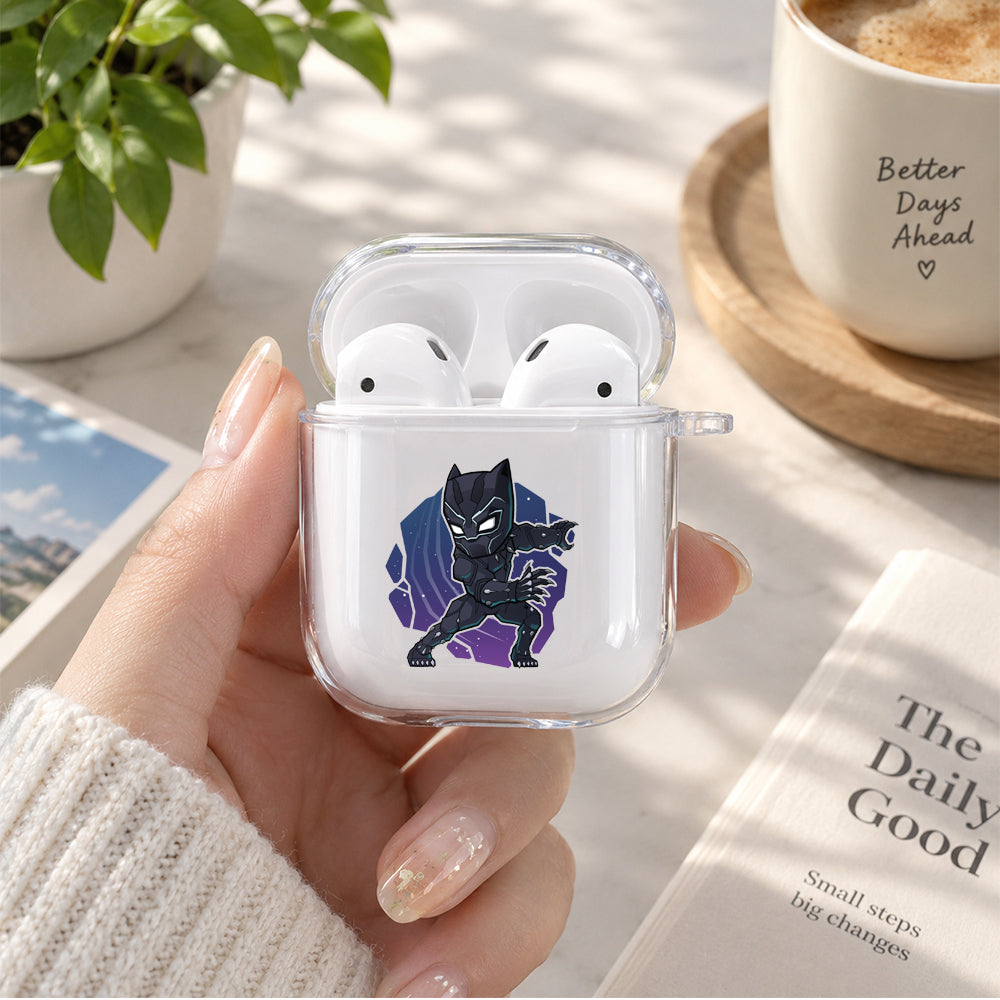 Black Phanter Cute Cartoon Protective Clear Case Cover For Apple Airpods | Soft Silicone AirPods 1 / 2 Case | Protective Cover