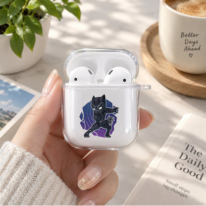 Black Phanter Cute Cartoon Protective Clear Case Cover For Apple Airpods | Soft Silicone AirPods 1 / 2 Case | Protective Cover