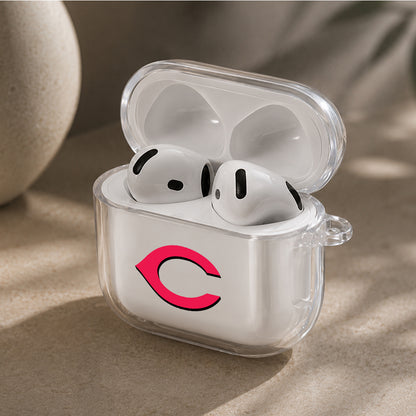 MLB Cincinnati Reds Logo Protective Apple Airpods 4 Clear Case - Durable Clear Protection