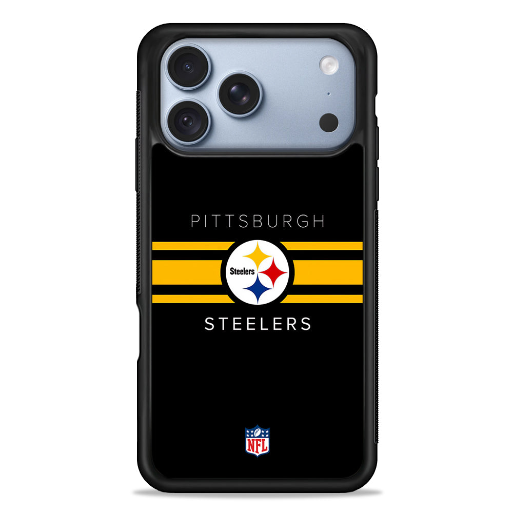 NFL Pittsburgh Steelers Yellow Stripe iPhone 18 Pro Case - iPhone 18 Pro Silicone Case