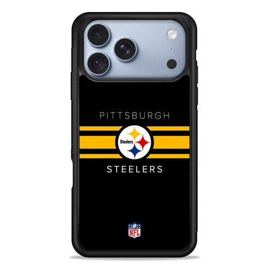 NFL Pittsburgh Steelers Yellow Stripe iPhone 18 Pro Case - iPhone 18 Pro Silicone Case