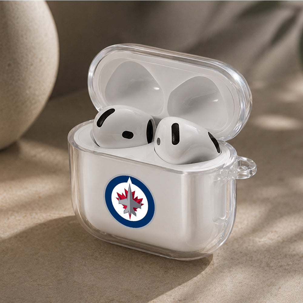NHL Winnipeg Jets Logo Protective Apple Airpods 4 Clear Case - Durable Clear Protection