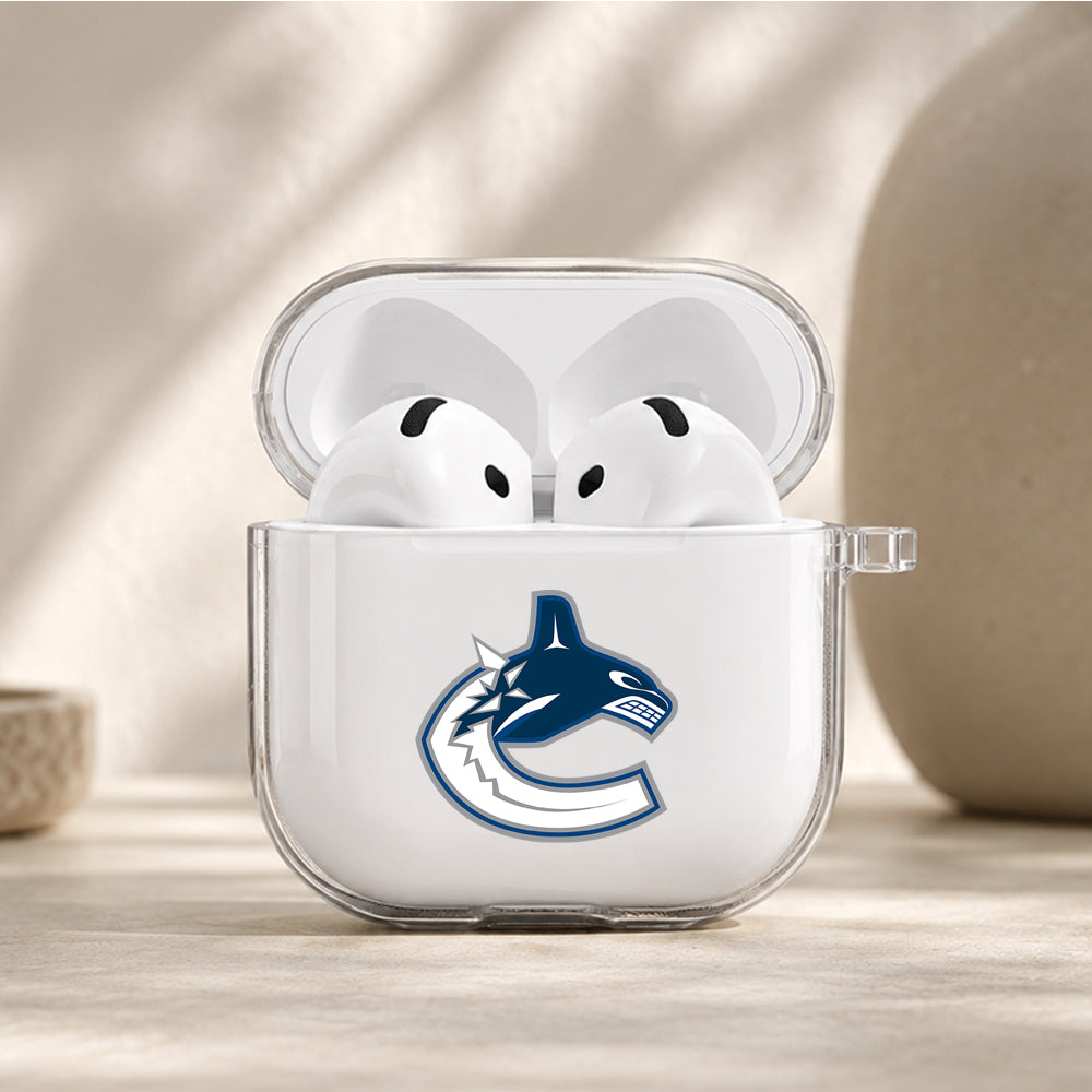 NHL Vancouver Canucks Logo Protective Apple Airpods 4 Clear Case - Durable Clear Protection