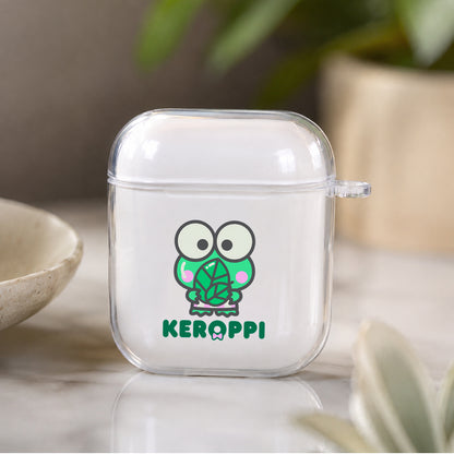Keroppi Playing Leaves Protective Clear Case Cover For Apple Airpods | Soft Silicone AirPods 1 / 2 Case | Protective Cover