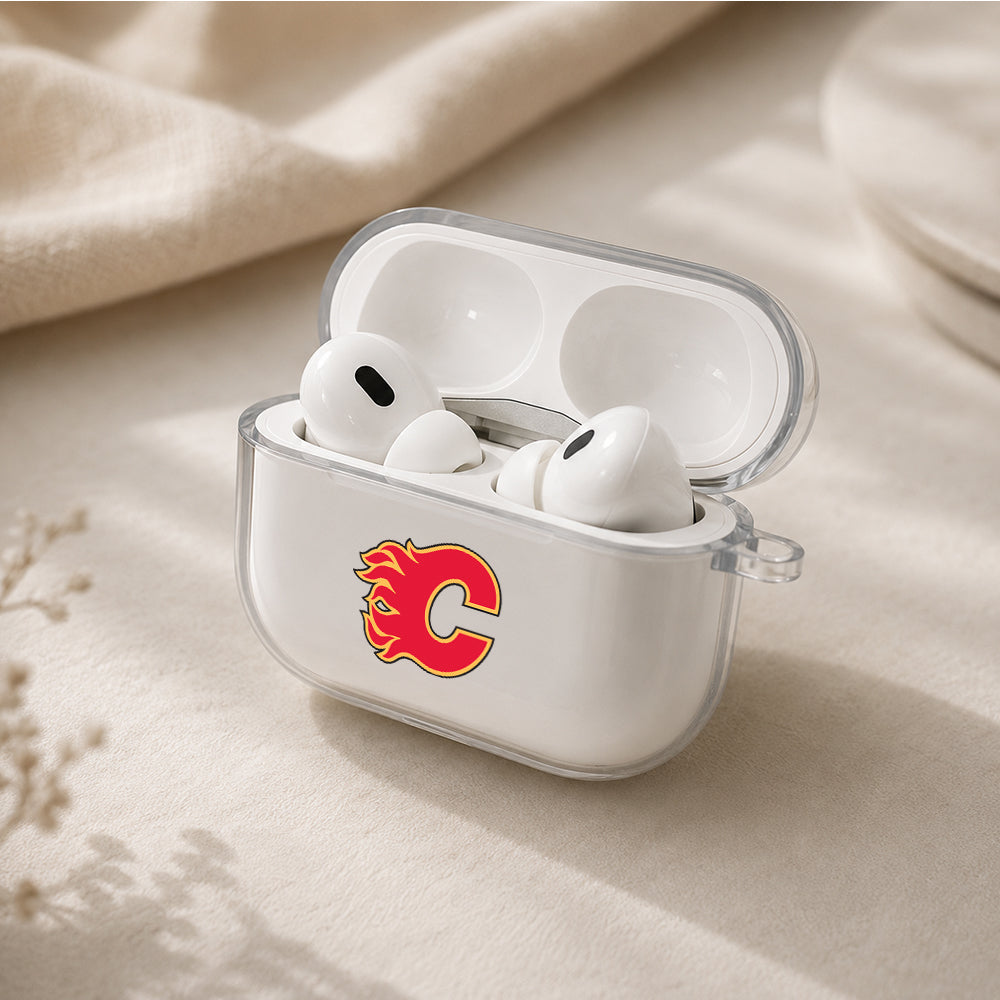 NHL Calgary Flames Symbol Protective Apple AirPods Pro 3 Clear Case | Shockproof Cover
