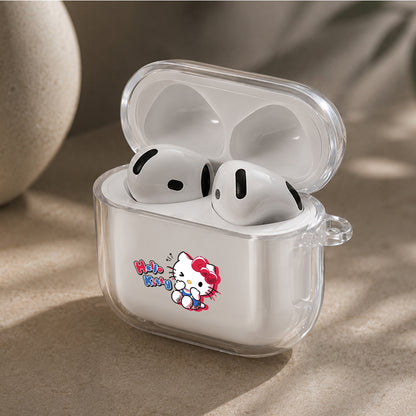 Hello Kitty Cute Pose Protective Apple Airpods 4 Clear Case - Durable Clear Protection