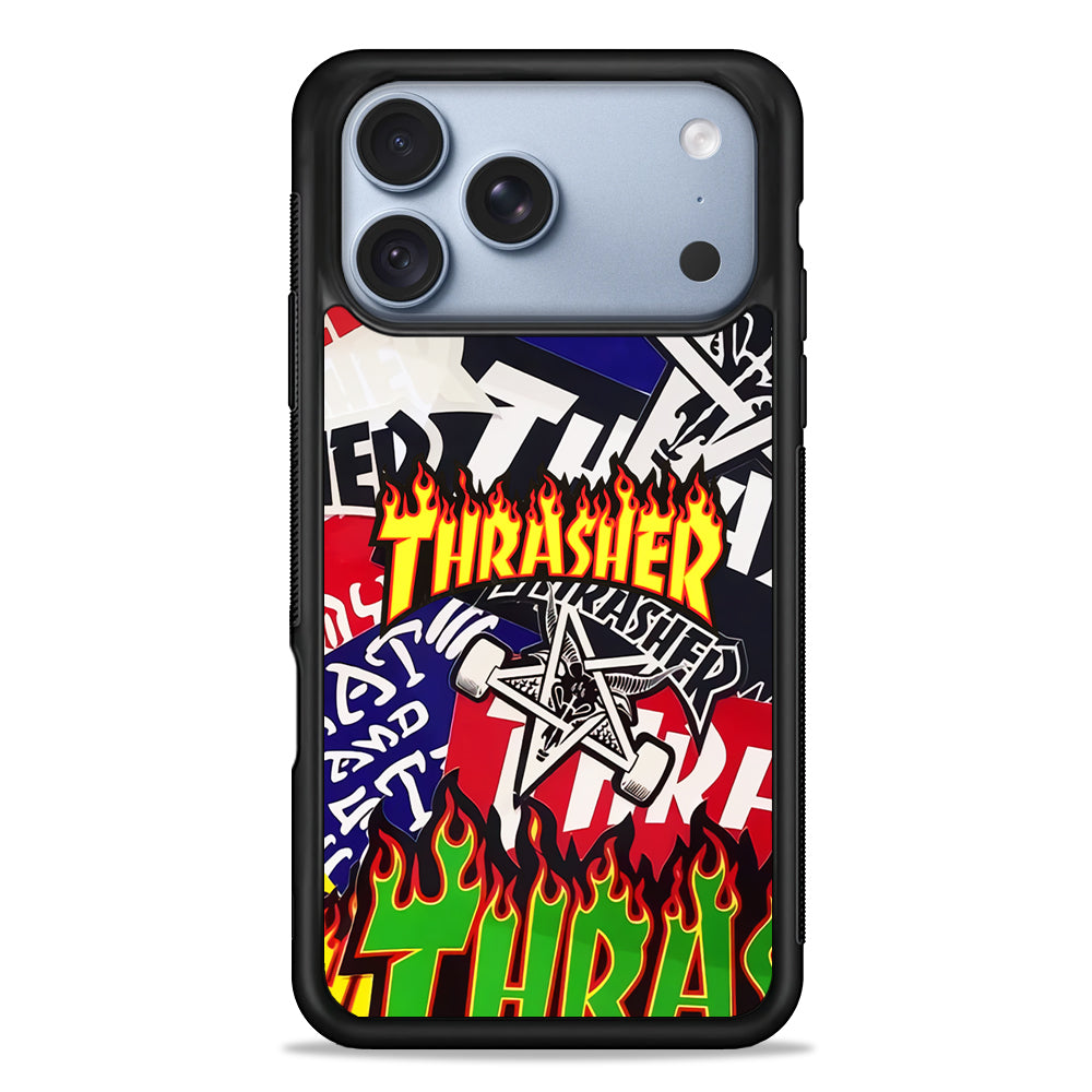 Thrasher Sticker Flat iPhone 18 Pro Case - iPhone 18 Pro Silicone Case
