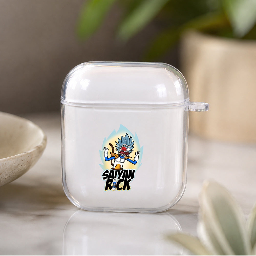 Saiyan Rick Protective Clear Case Cover For Apple Airpods | Soft Silicone AirPods 1 / 2 Case | Protective Cover